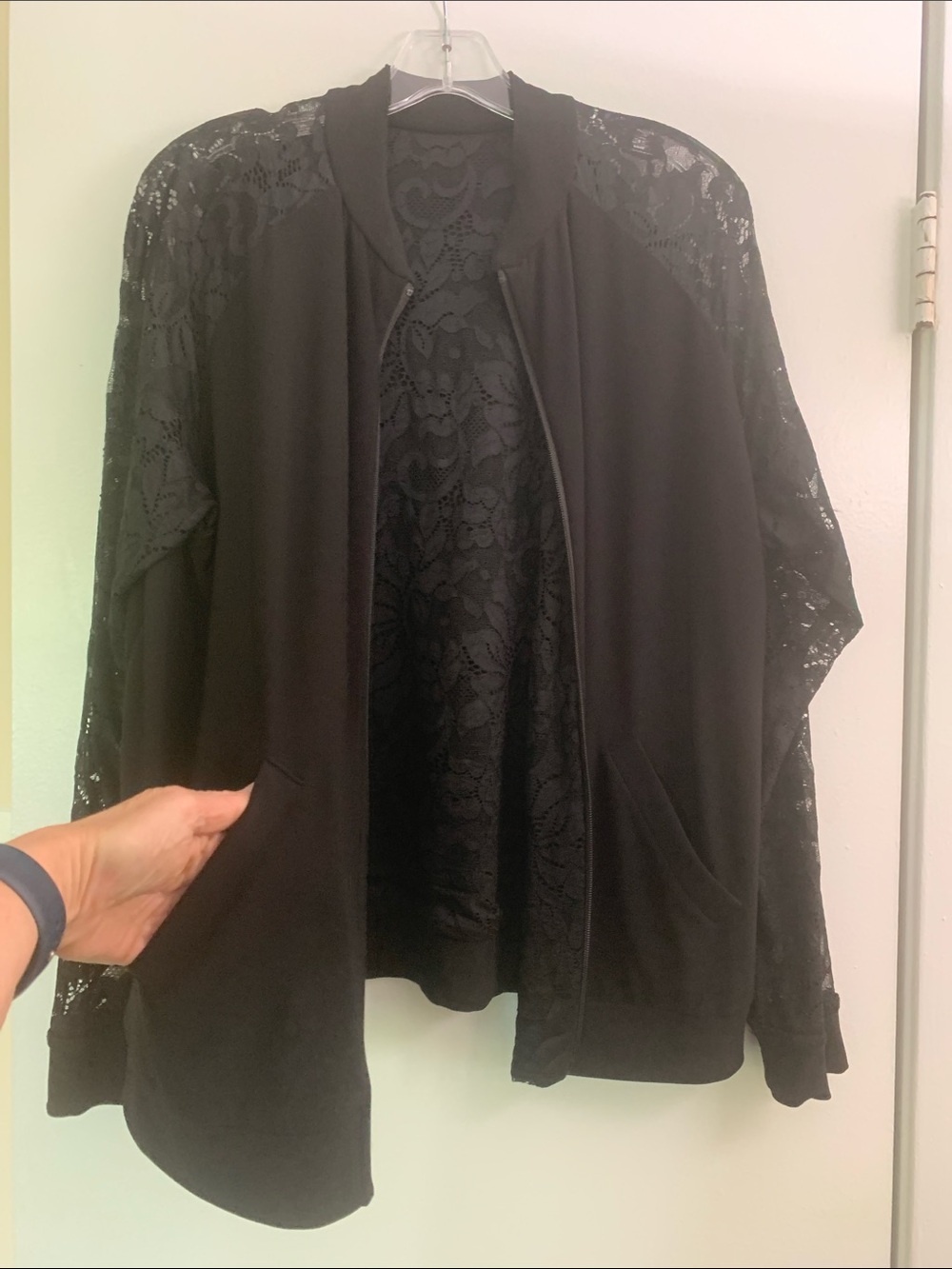 SYMPLI size 10 bomber reversible lace women’s jacket pockets travel elegant - Picture 8 of 8
